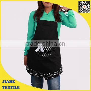 2016 China print black kitchen bib apron with pocket