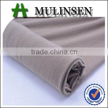 Mulinsen textile solid dyed OE, ring spun knitted poly spun spandex fabric