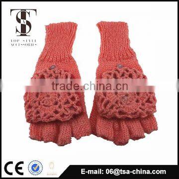 100% acrylic knitted wholesale girl gloves without fingers