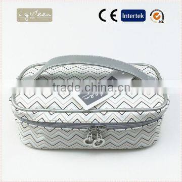 PU Cosmetic bag washing bag Aslant bag double zippers cosmetic bag cosmetic bag dots