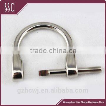 open D ring for handbag,bag screw metal D ring,screw lock D ring