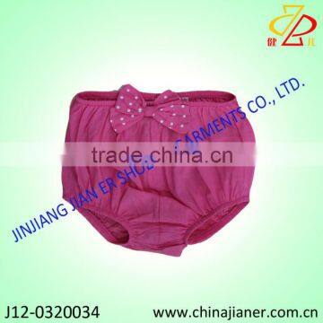 100%cotton poplin fabric cheap baby girl underpants with bow