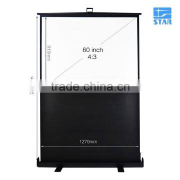 60" pull up Portable floor up screen with hydraulic damping equipment