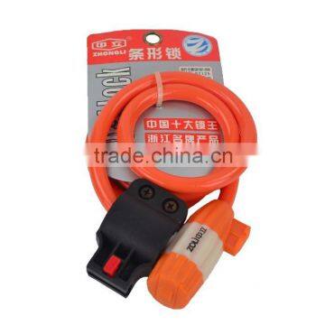 hot selling good quality anti-theft bicycle cable lock spiral lock