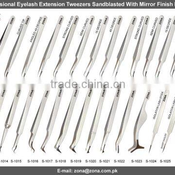 Sandblasted Professional Eyelash Extension Tweezers With Mirror Polished Working Points From ZONA-PAKISTAN