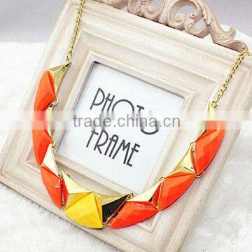 Orange color statements women gemstone necklace