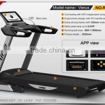 Brand new longle treadmill wide 56cm belt, with 15.6inch touch screen, AC/Dc motor