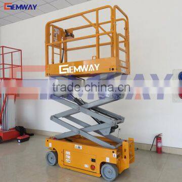 Electic battery self propelled mini scissor lift for roof cleaning