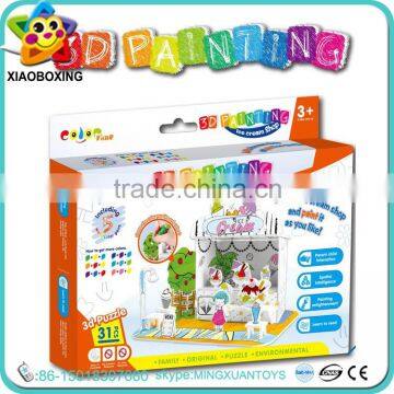 Paper 3d art painting puzzle toy