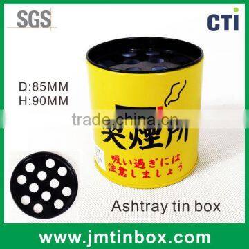 Round ashtray tin box