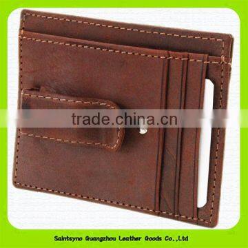 15022 Wholesale simple design leather money clip