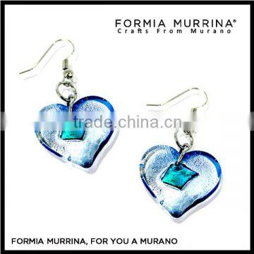 Wholesale fashion jewelry heart love murano glass jewelry earring