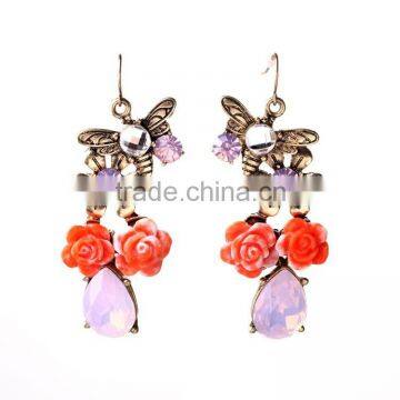 2015 Fashion Earring With Dragonfly / Flower