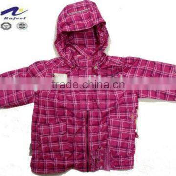 red grid kids nylon jackets