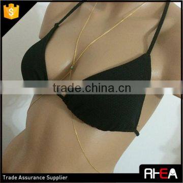 2016 Sex Lover Gift Gold Body Chain Green Stone Pendant Body Chain photo-3