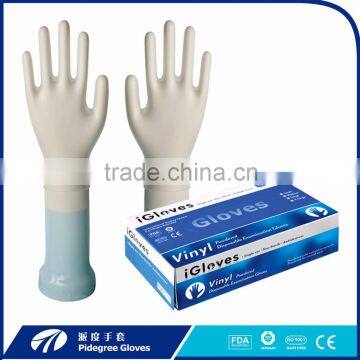 Hospital equipment disposable white vinyl gloves