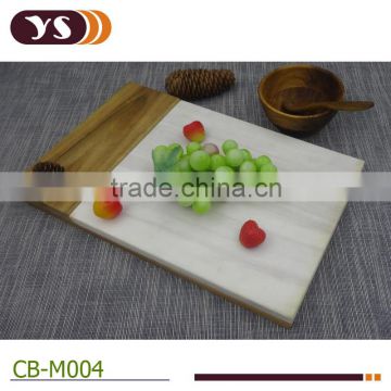 Large customized acacia wood and marble combine cheese cutting board