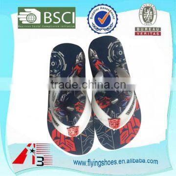 kids cartoon printed transformers flip flop shoes