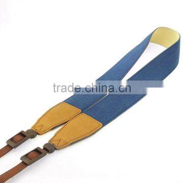 4cm wide blue camera strap in jean color