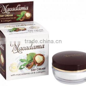 Face Cream Day Macadamia with Macadamia Oil and Collagen - 50ml. Paraben Free. Made in EU. Private Label