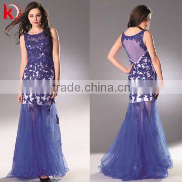 Elegant beautiful embroidery transparent back design elegant evening summer dresses