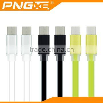 Newest noodle flat micro usb cable colorful multi cable type c to type c