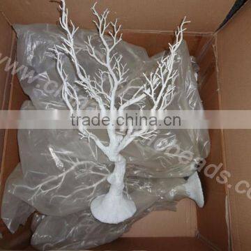 plastic wholesale factory price acrylic beaded garland tree with bendable white branch table centerpiece