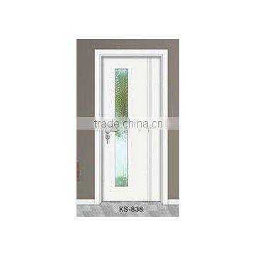 solid wooden door with glass