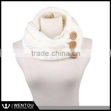 Wholesale Infinity Button Knitted Scarf photo-5