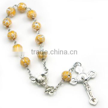 rosary,religious rosary, arcylic and polymer clay beaded rosary, cheap religious necklaces