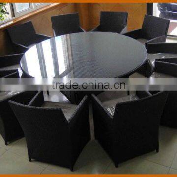 Large Dining Set With Round Table Rattan