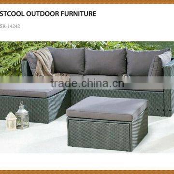 China factory outdoor furniture high back rattan sofa set