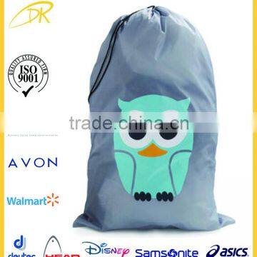 Cartoon printing cute Nylon drawstring laundry bags ,delicates laundry bag for kids