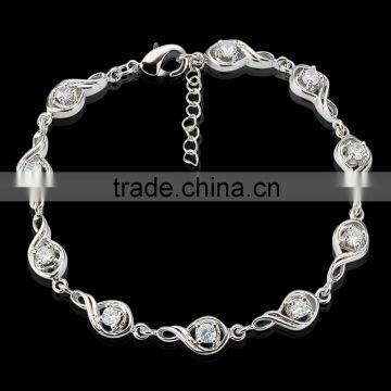 Classical 18k White Gold Plated Bracelet Musical Note Jewelry Inlaid Precious Gemstone for Party photo-5