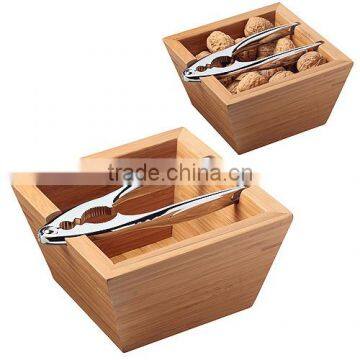 Bamboo Square Nut bowl with cracker