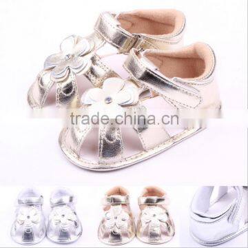 Pu Leather Big Flower Baby Walking Sandals