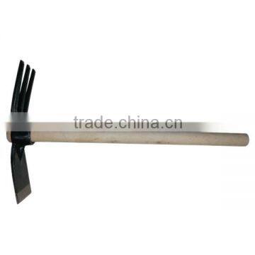 2016 Hot Seller Mini 3 Prong Garden Tools Garden Hoe with Wooden Handle
