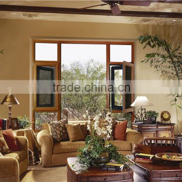 Durable residential building solid wood aluminum windows