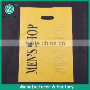 Flat plastic patch handle polybag, plastic die cut bag