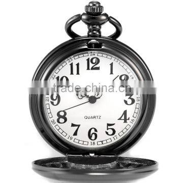 Vintage Men White Dial Analog Pendant Quartz Pocket Watch
