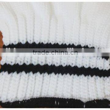 BSSAFETY Nylon Knitted Black and White Stripes Wrist Household Safety Gloves, Ganden Work Gloves photo-5