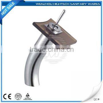 Best Selling Western Comtemporary Modern Glass Waterfall Bath Basin Mixer Tap