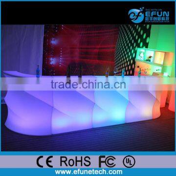 2016 newly design popular sale wavy line bar led counter