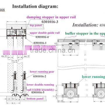 Soft Closing Wardrobe Sliding Closet Door Roller Fittings System photo-6