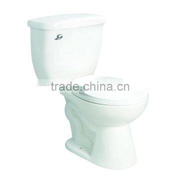 Two piece siphonic flushing ceramic water closet