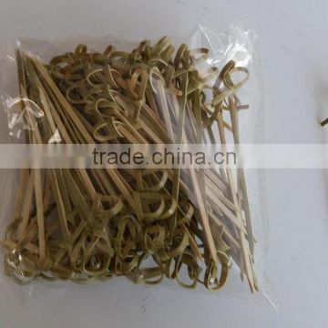 Eco-Friendly Natural Color Party Knotted Bamboo Picks/Stick