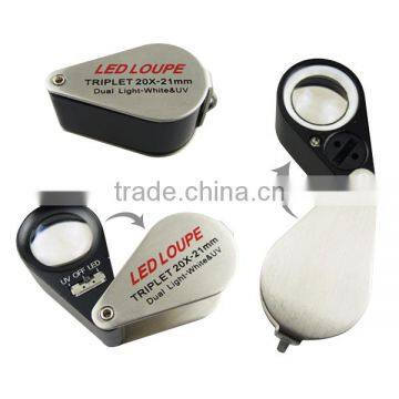 20X Jeweler Loupe Magnifier + LED & UV Light 21mm Lens Jewel Identifier Tool photo-3