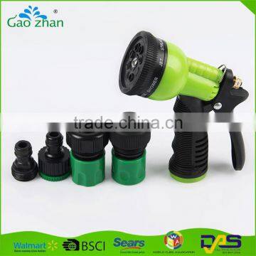 china supplier 8 patterns plastic water spray nozzle garden hose nozzle