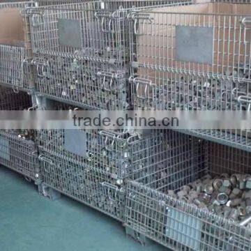 Galvanized Iron Wire Mesh 6mm Stackable Lockable Metal Storage Cage photo-3
