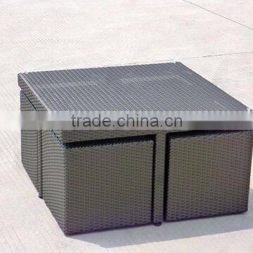 Saving Sapce Outdoor Furniture Synthetic Rattan Wicker Dining Table And Chair photo-2